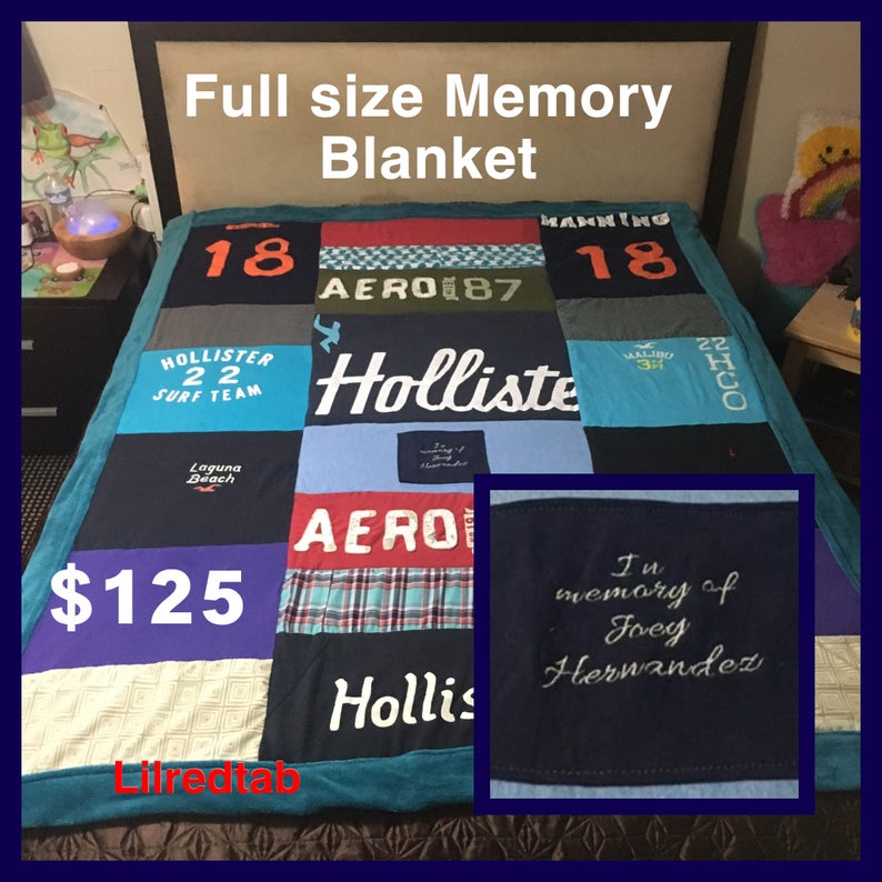 Tshirt blanket Tshirt Quilt Blanket Upcycled gift Memory Etsy
