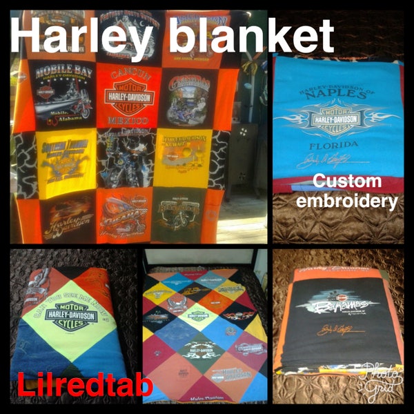Harley Davidson Blanket Etsy