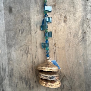 DOME Wind Chimes, Sky Blue, Nautical Wind Chimes, Nested Brass Dome Chimes,  Spiritual, Cleansing Blue Green Chimes, Peaceful Garden, Zen