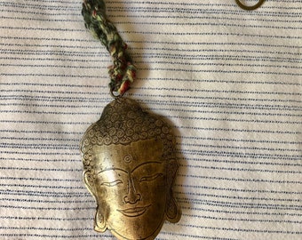 Buddha Bell, Auspicious Gift, Gold Buddha, Altar Bell, Buddhist Hindu, 3D Buddha, Art Yarn, Hanging Bell, Spiritual Bell, Small Buddha Bell