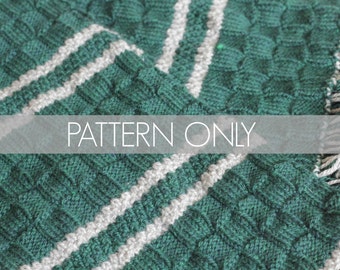 PATTERN ONLY - Slytherin-Inspired Scarf Pattern - Knit your own scarf