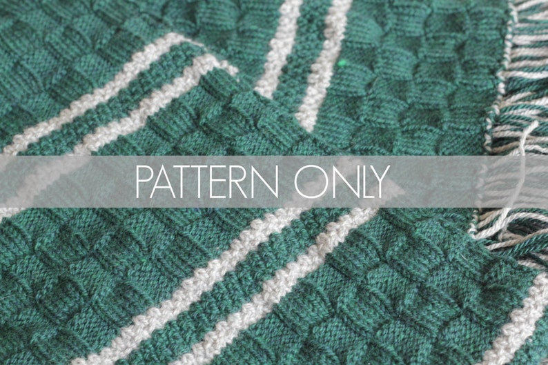 PATTERN ONLY Slytherin-Inspired Scarf Pattern Knit your own scarf image 1