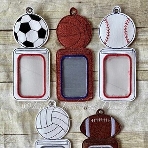 ItH Sports ID holder/etiqueta de equipaje - 5 x 7 - Diseño de bordado - Diseño de bordado DIGITAL