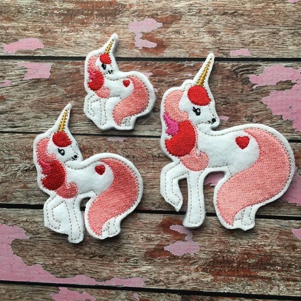 ITH Valentine Unicorn Felties 4x4 and 5x7 included- Embroidery Design - DIGITAL Embroidery DESIGN