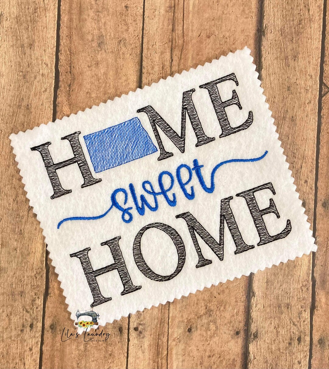Home Sweet Home North Dakota 4 Sizes Included Embroidery Design DIGITAL