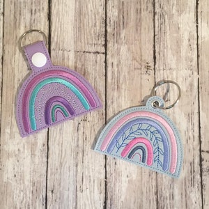 Boho Rainbow Snap Tab & Eyelet Fob 4x4 and 5x7 included- Embroidery Design - DIGITAL Embroidery DESIGN
