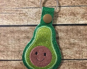 ITH Avocado Snap Tab - Eyelet Fob 4x4 et 5x7 inclus- Broderie Design - DIGITAL Embroidery DESIGN