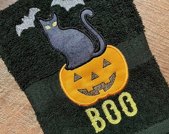 Bat Cat Boo Applique - 3 sizes included- Embroidery Design - DIGITAL Embroidery DESIGN