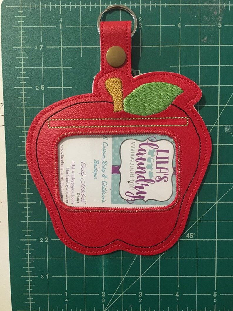 ITH Apple ID/bag tag Holder 5 x 7 Embroidery Design Etsy