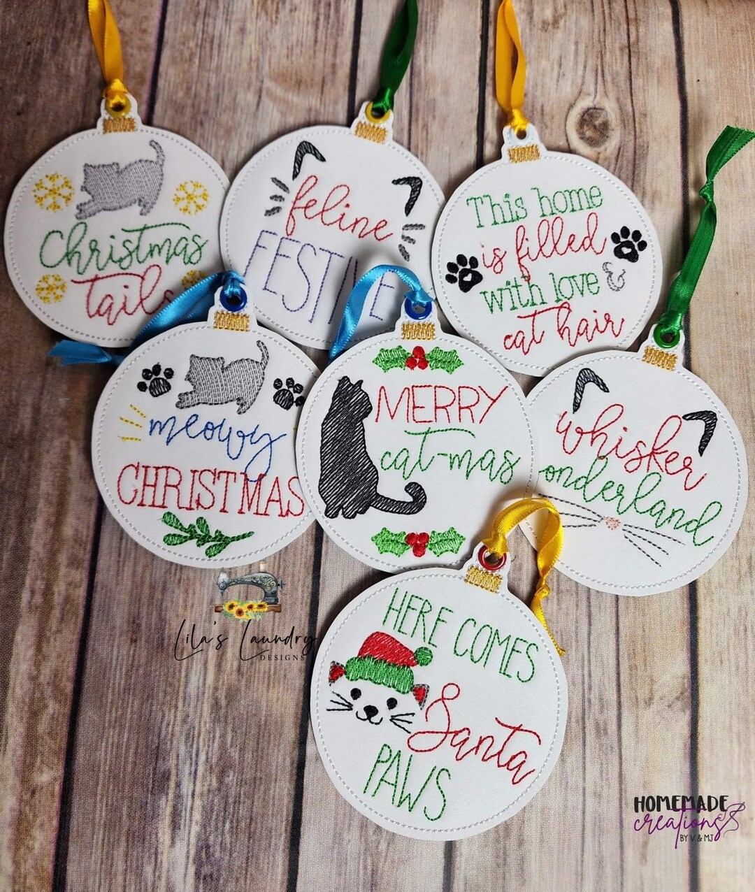 Cat Ornament Set Embroidery Design DIGITAL Embroidery DESIGN Etsy