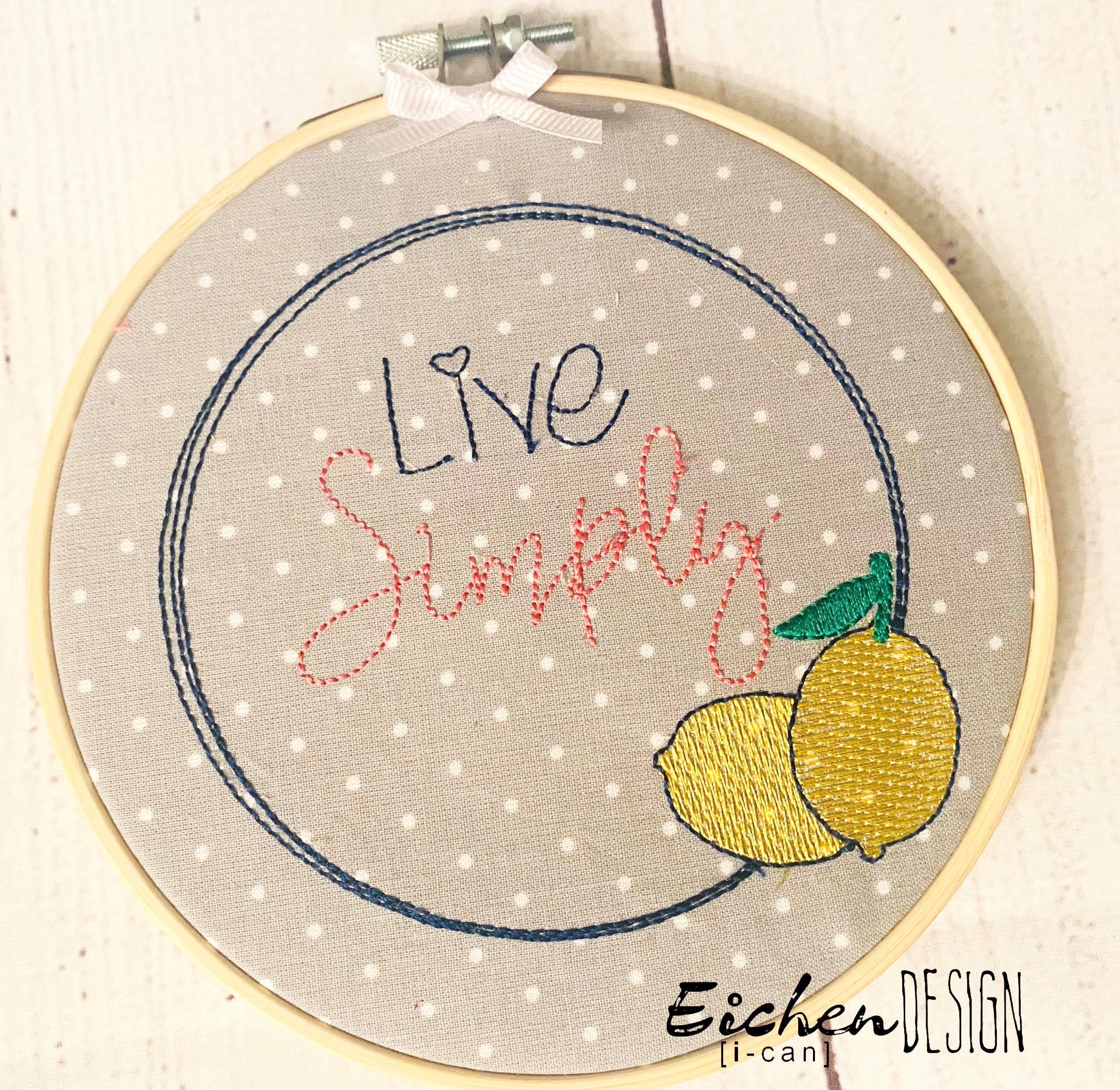 Live Simply 4 Sizes Included Embroidery Design DIGITAL - Etsy