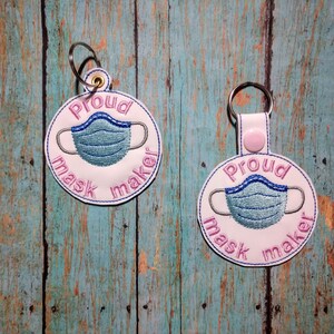 ITH Proud Mask Maker Snap Tab & Eyelet Fob 4x4 and 5x7 included- Embroidery Design - DIGITAL Embroidery DESIGN