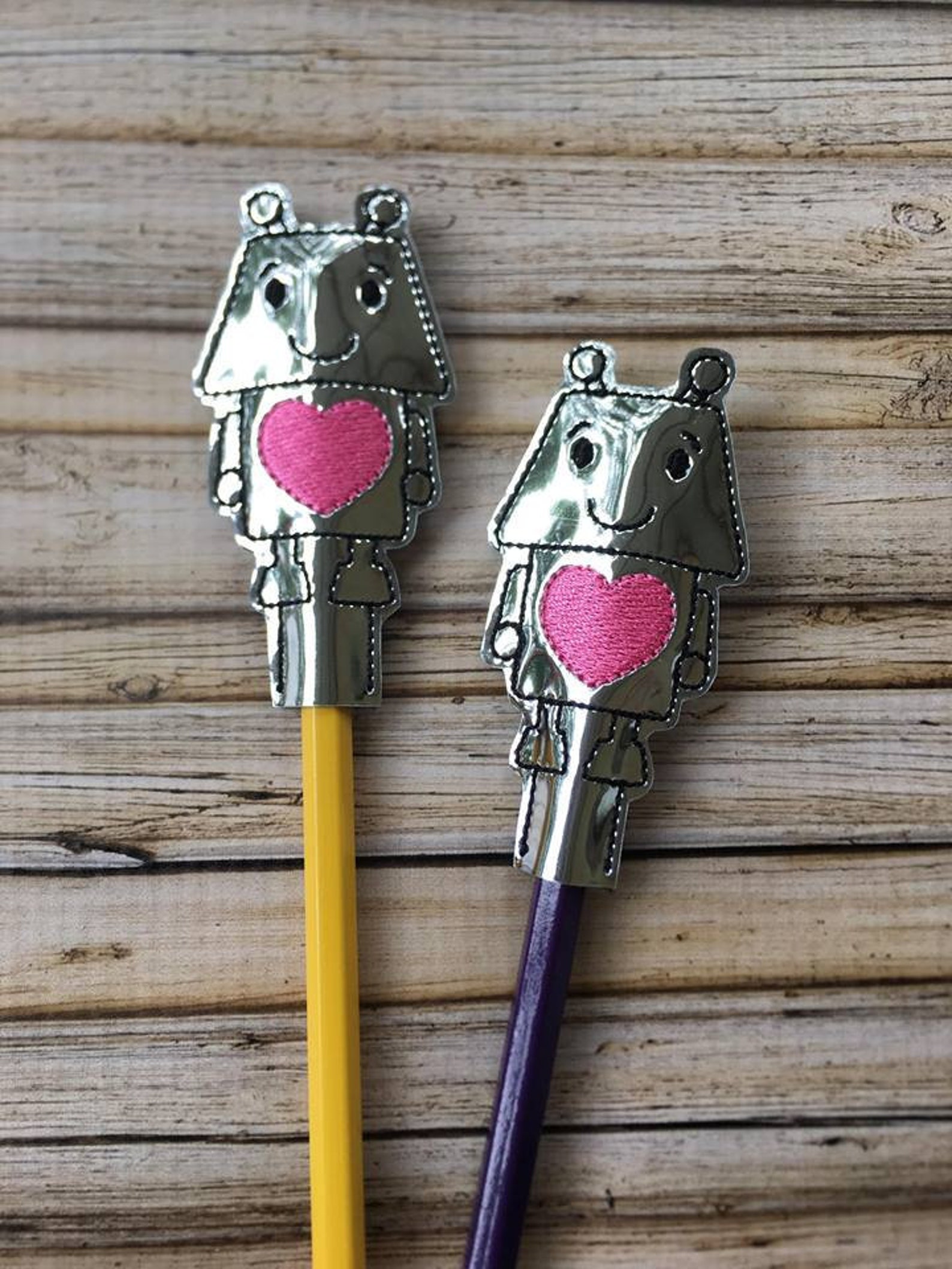 ITH Robot Pencil Topper 4x4 and 5x7 Included Embroidery Etsy