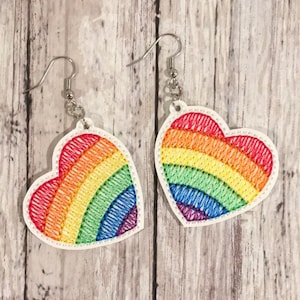 Pride Earrings - 1 Size - 4x4 and 5x7 included- Embroidery Design - DIGITAL Embroidery DESIGN