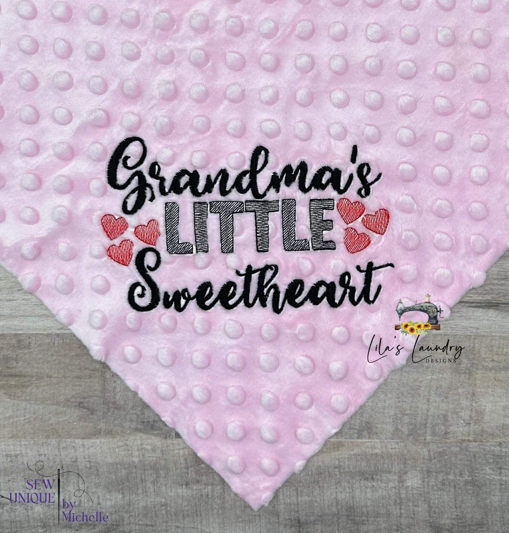 Grandma's Little Sweetheart- 4 sizes included- Embroidery Design - DIGITAL Embroidery DESIGN