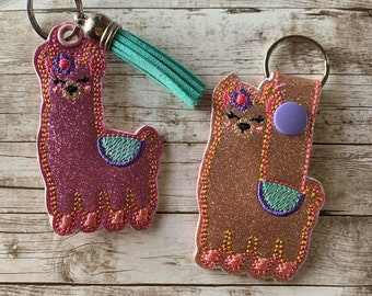 ITH Llama Snap Tab & Eyelet Fob 4x4 and 5x7 included- Embroidery Design - DIGITAL Embroidery DESIGN