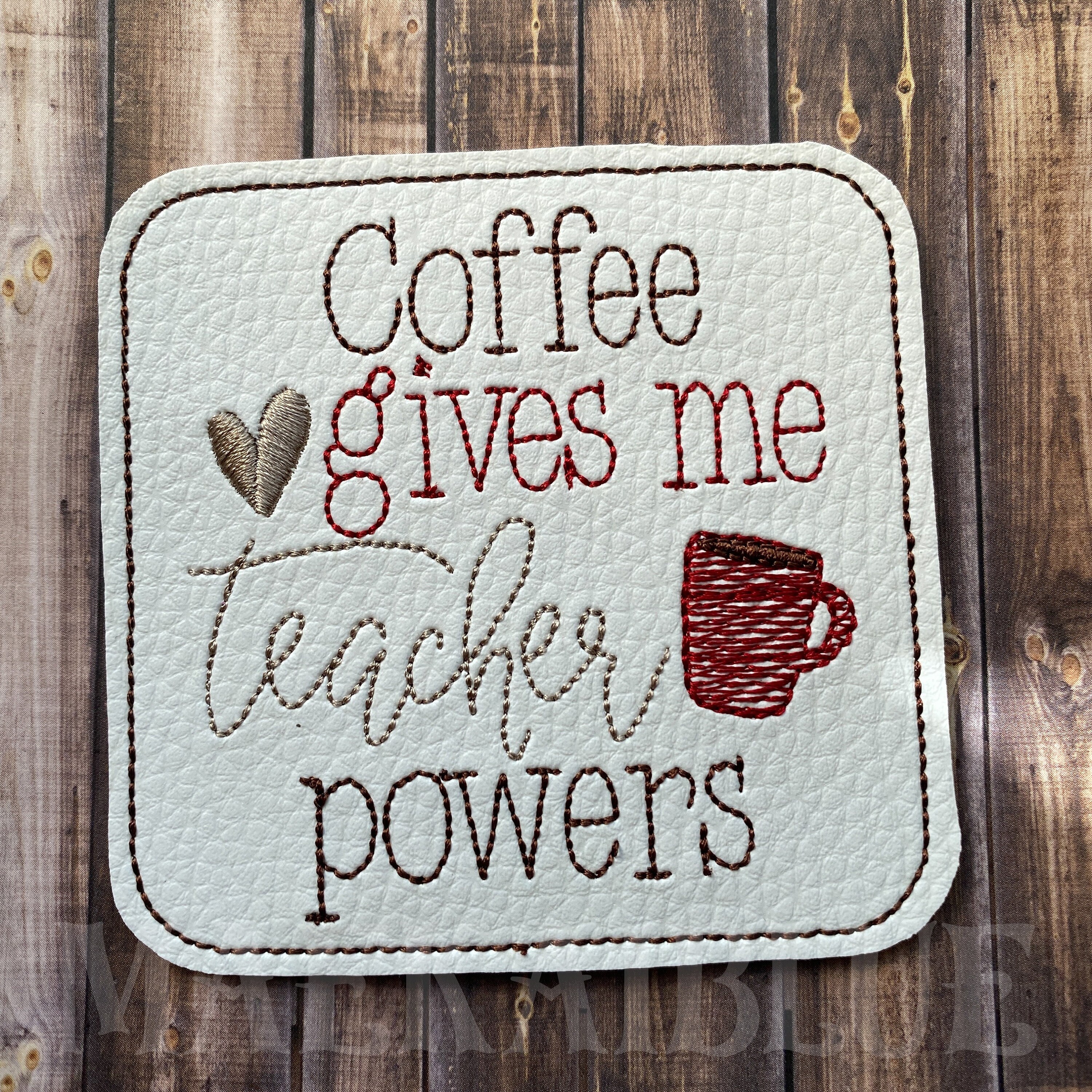 Coffee Teacher Powers Coaster 4x4 DIGITAL Embroidery - Etsy