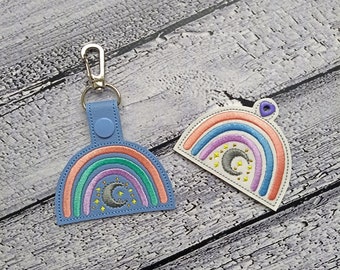 Boho Regenbogen Mond Fobs 4 x 4 und 5 x 7 enthalten-Stickerei-Design - DIGITALE Stickerei DESIGN