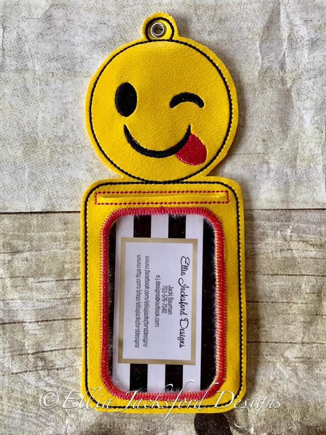 Smiley Face Embroidery Organizer Basket in 2023