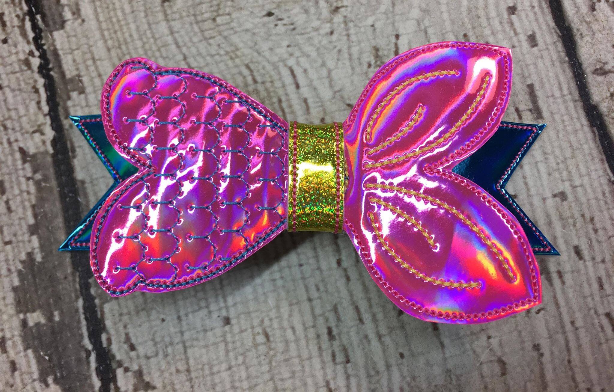 ITH Mermaid Hair Bow 4x4 and 5x7 included Embroidery Design Etsy