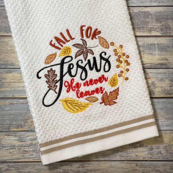 Fall for Jesus - 4 sizes included- Embroidery Design - DIGITAL Embroidery DESIGN