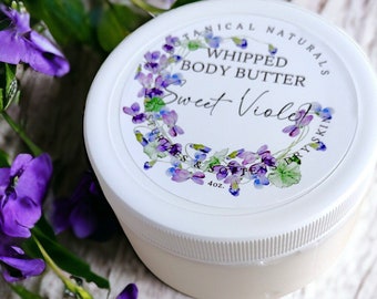 Sweet Violet Whipped Body Butter, Non Greasy, Hand Cream