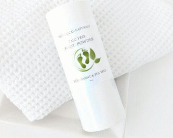 Tea Tree & Peppermint, Deodorizing Foot Powder, Organic, Talc Free