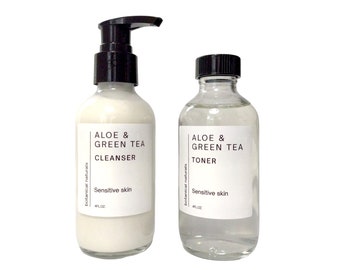 Detergent Free Face Wash and Toner, Aloe & Green Tea Gentle Skin Care