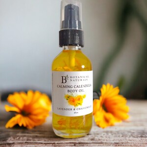 Calendula Massage & Body Oil, Lavender Chamomile, Gentle Massage