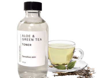 Antioxidant Aloe & Green Tea Facial Toner, Gentle, Non Drying