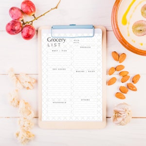 Editable Grocery List | Printable Shopping List | Printable Grocery Template | Shopping Template | Food Shopping Planner A4-A5-Letter