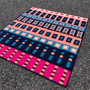 Quilt - throw size - quilt - modern quilt - modern - geometric