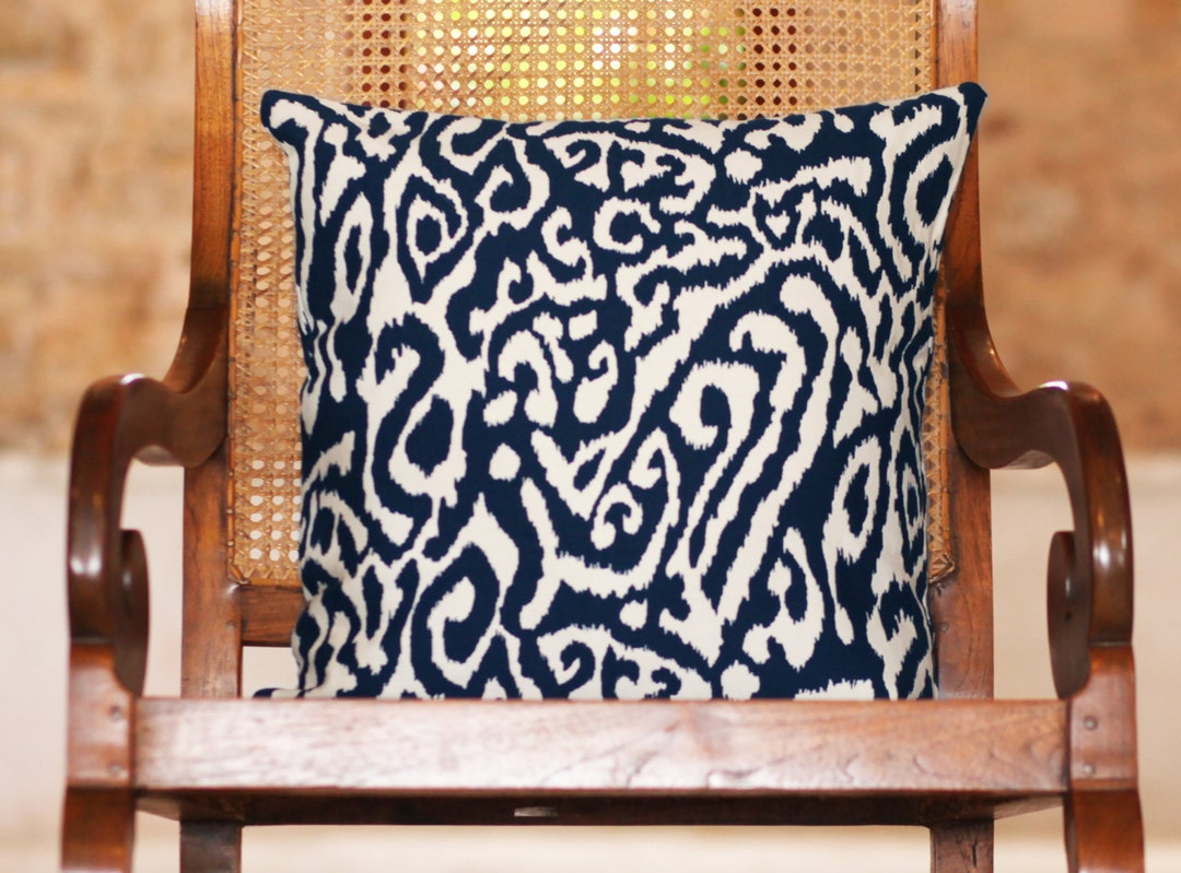 Midnight Blue Wave Pillow 20 Etsy