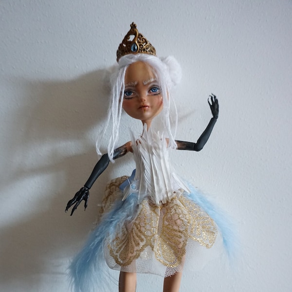 Odette Swan ever after high custom OOAK doll repaint monster high doll ballet dancer creature goth fantasy