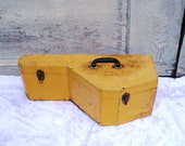 Chain saw box, toll box, storage box, mid century, 50s 60s, hand made, gift for him, rustic distressed, man cave decor