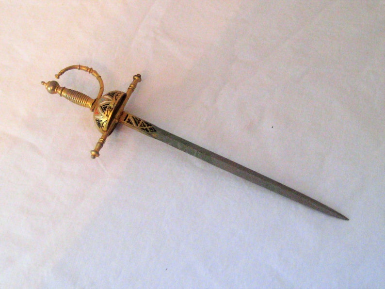 Ornate Sword letter opener made in Spain mid century 50s Etsy