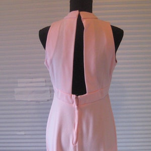 Vintage long formal pink gown, maxi dress with bolero see through jacket, key hole back, 60s 70s, party evening gown, size medium M