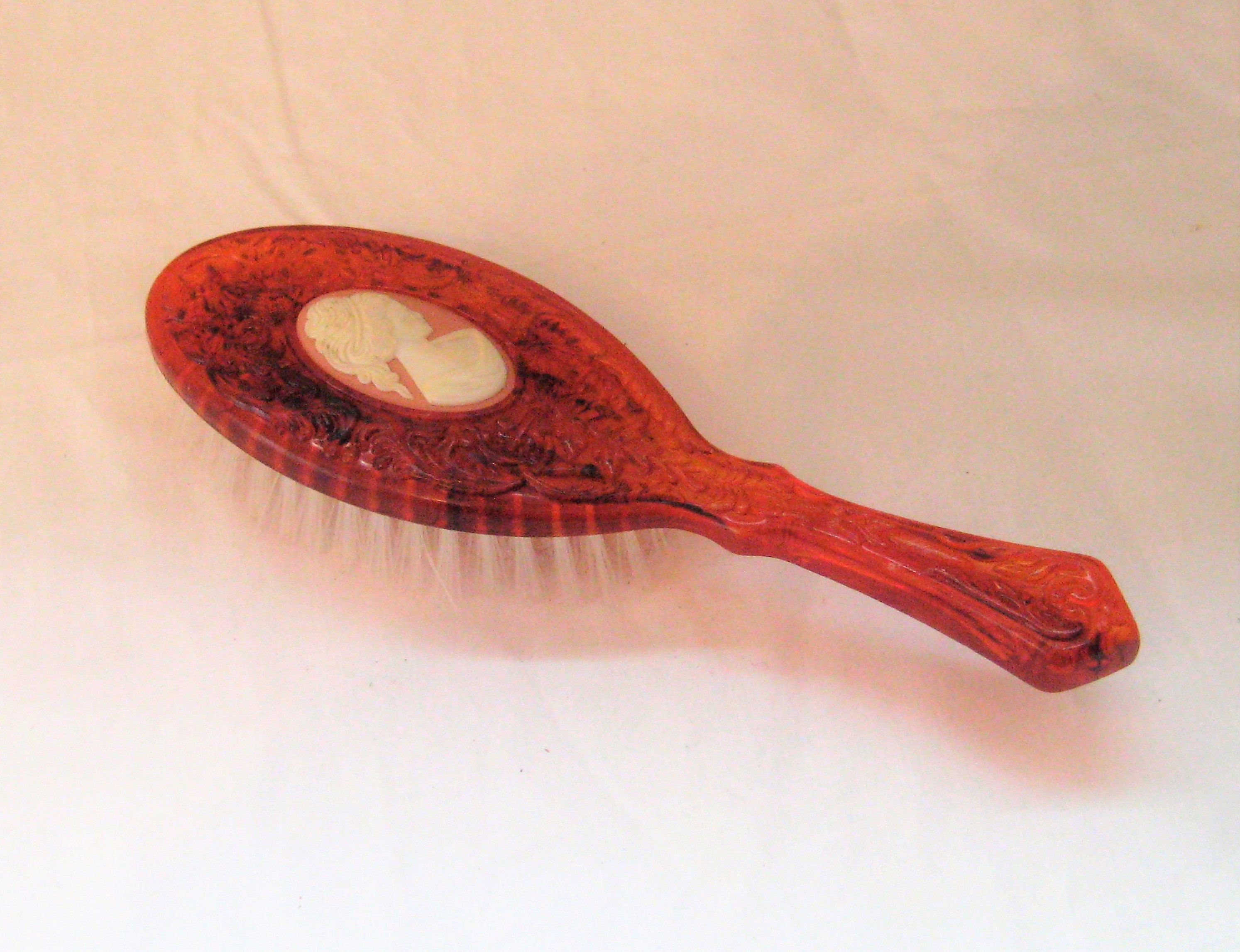 Vintage Hair Brush With Cameo, Decorative Avon Brush 
