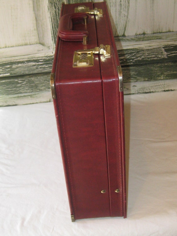 Vintage oxblood briefcase, burgundy 1980s combina… - image 6