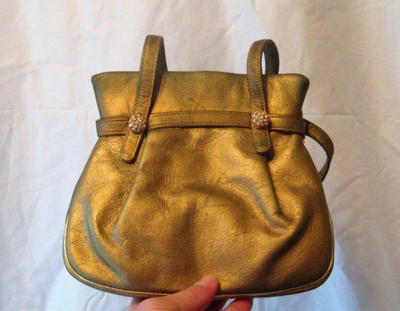 Mesh Coin Purse 1940's lined in satin rhinestone clasp top