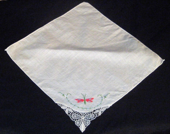 Collection of 3 vintage handkerchiefs, embroidere… - image 3