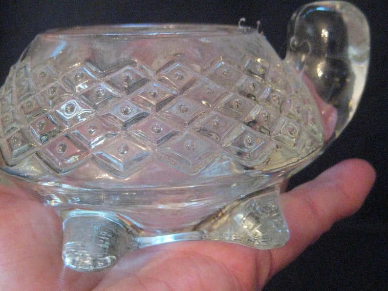 Clear glass turtle votive candle holder tea light vintage Etsy