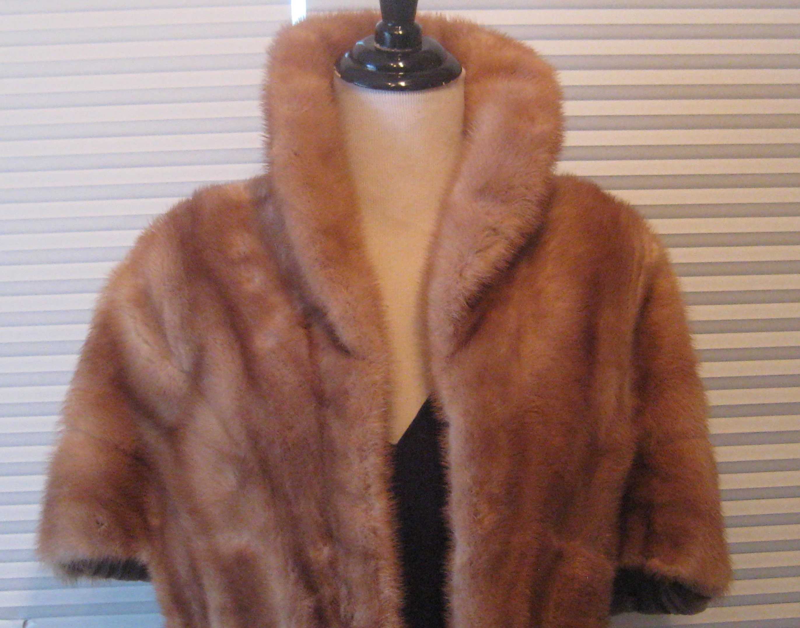 monogram mink bomber