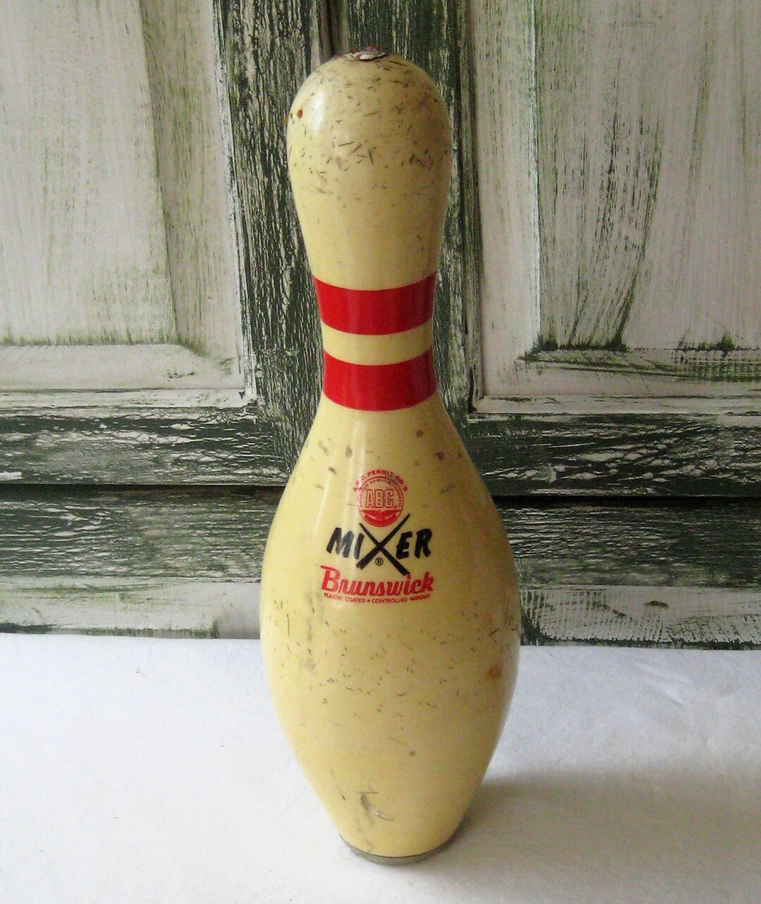 Antique Wood Bowling Pin Regulation Bowling Pin Plastic Etsy