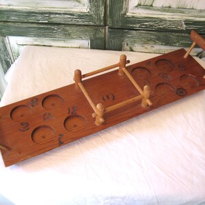 Vintage Wooden Blakely Oil Gas Tray, Brown Wood Drink Serving Tray