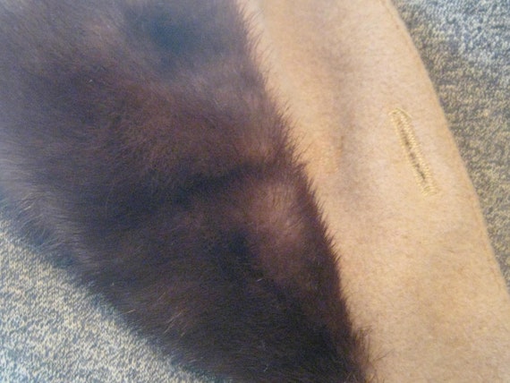 Real brown fur collar, genuine real mink fur, att… - image 3