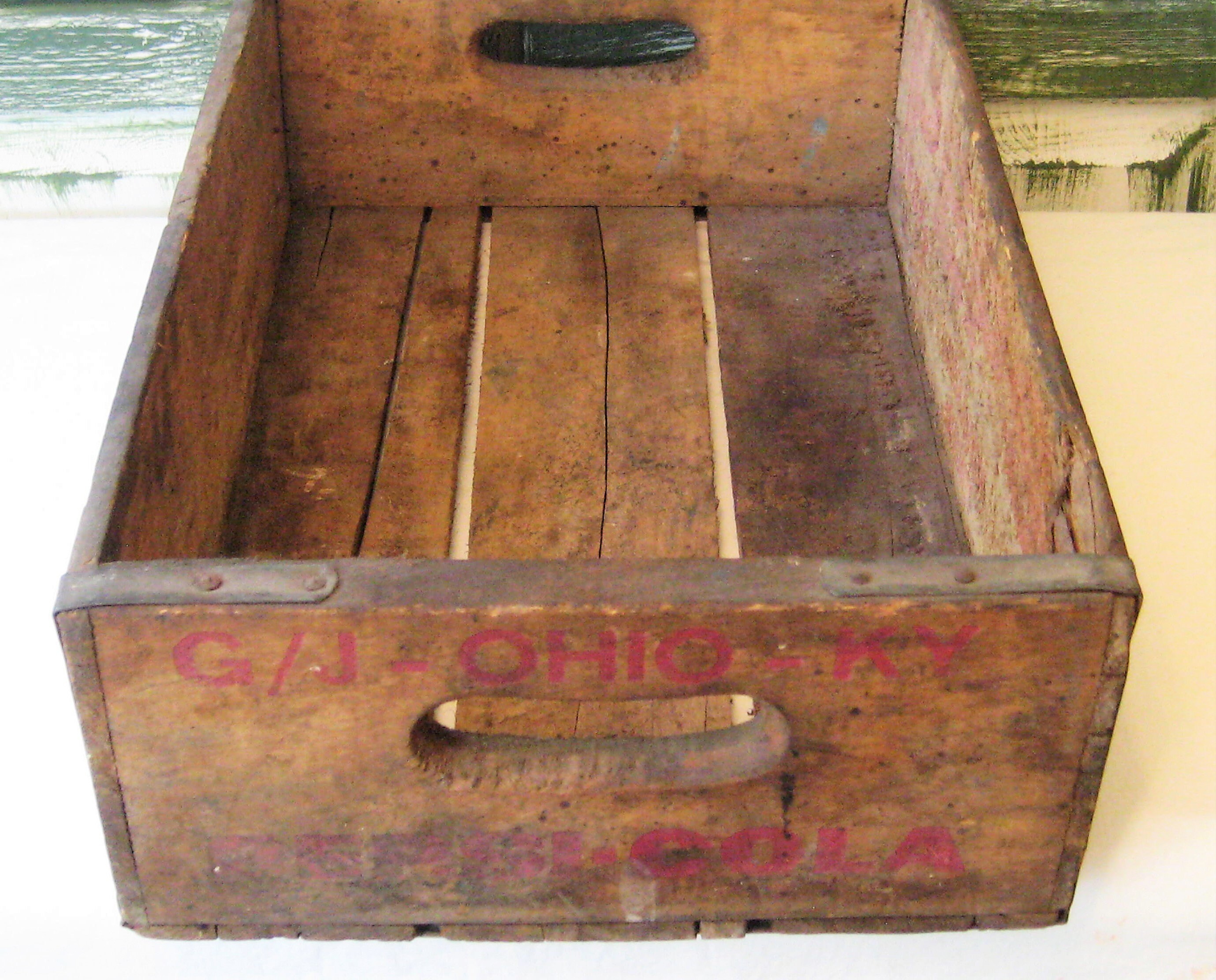 Antique Pepsi Cola Wood Crate, Soda Pop Crate Box, Rustic