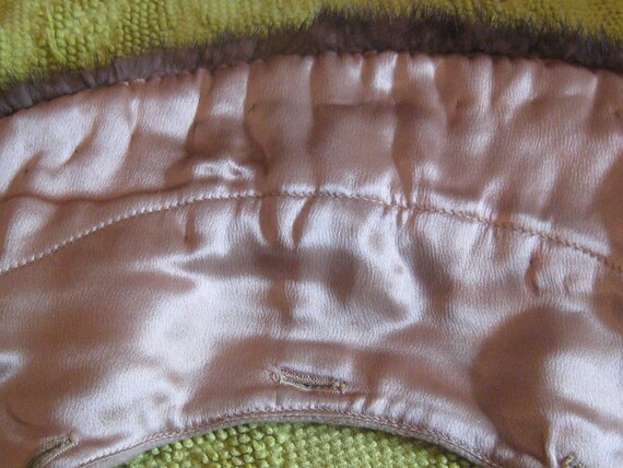 Real brown fur collar, genuine real mink fur, att… - image 4