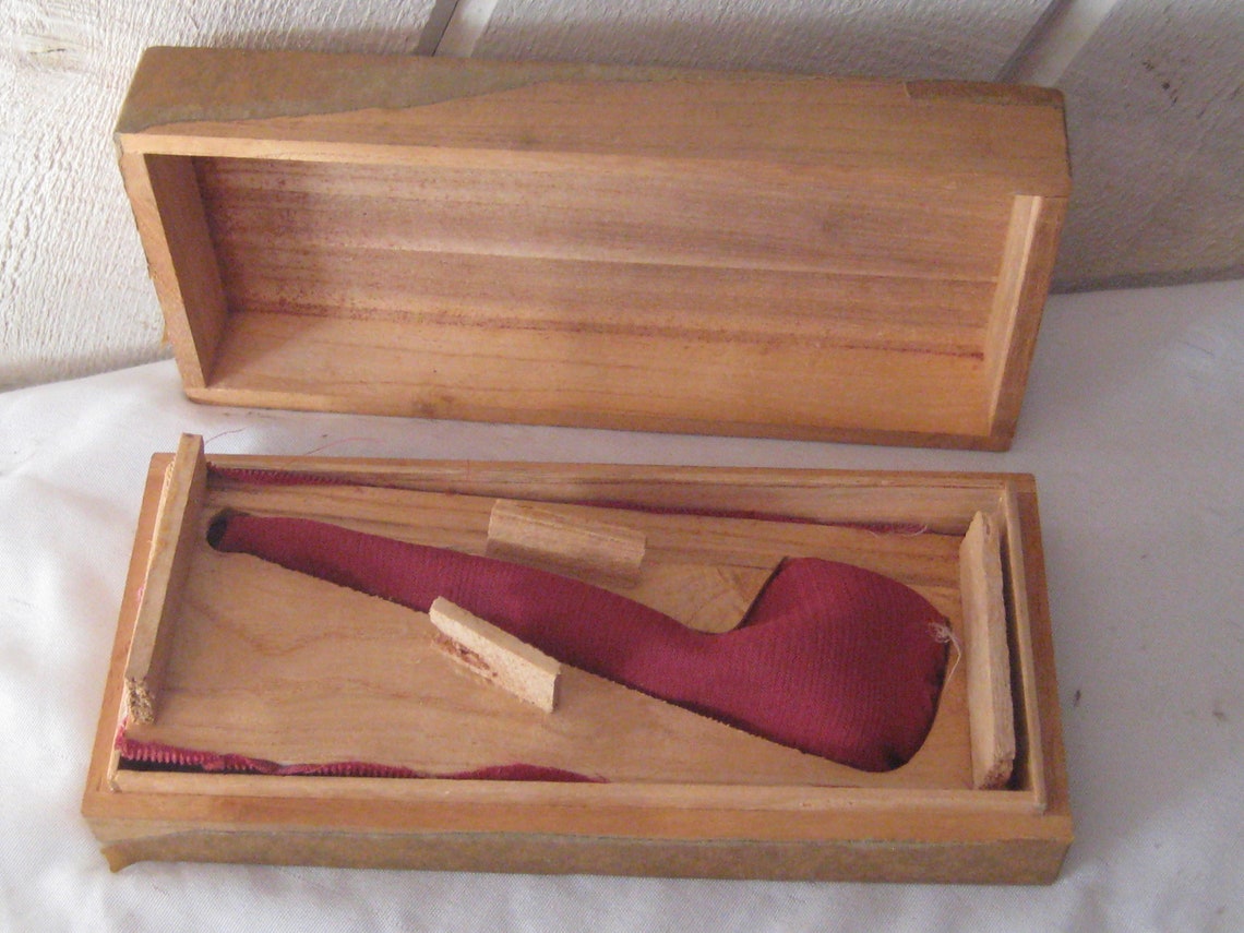 Wood tobacco pipe box estate pipe storage rustic distressed Etsy