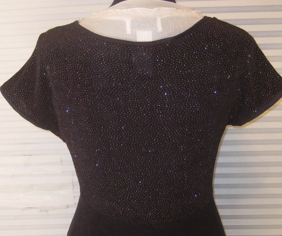 Vintage black dress, 70s 80s, polyester glitter b… - image 8